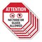 Signmission Attention No Food or Glass Allowed, 10 inch X 10 inch, Aluminum Metal Signs, 5PK OC-A-5Pack-10-19 - alternate 1