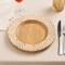 Homeroots 13" Natural And White Solid Wood Chevron Handmade Round Charger Plate 633186 - alternate 6