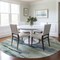 Homeroots 8' Mint Green Ivory And Denim Blue Round Abstract Washable Indoor Outdoor Area Rug 612535 - alternate 5