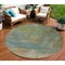 Homeroots 8' Artichoke Green Gray And Gold Round Abstract Washable Indoor Outdoor Area Rug 603061 - alternate 1