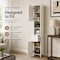 Basicwise White Tall Standing Bathroom Linen Tower Storage Cabinet for Bathroom and Vanity QI004021.WT - alternate 4