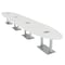 Skutchi Designs Oval Conference Table With Power Unit, 48 in W, 240 in L, White HAR-OVL-48X240-DOU-WA7976-ESIL - alternate 1