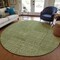 Homeroots 8' Olive Green And Beige Round Geometric Washable Indoor Outdoor Area Rug 596958 - alternate 4