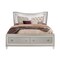 Homeroots Champagne Tone Queen Bed With Padded Headboard  Led Lightning  2 Drawer 383810 - alternate 3