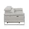 Homeroots 77in Light Gray and Black Italian Leather Power Reclining Loveseat 720501 - alternate 6