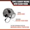 Malta Dynamics SafetyHelmet w/Clear Visor, Acrylonitrile Butadiene Styrene (ABS), Ratchet, Grey HTG2001 - alternate 2