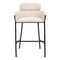 Homeroots 30" Beige And Black Fabric And Steel Bar Height Bar Chair 555671 - alternate 5