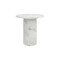 Homeroots 16" White Marble and Wood Round Pedestal End Table 554639 - alternate 3