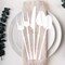 Smarty Had A Party Solid White Moderno Disposable Plastic Dessert Forks, 240PK 9340WH-SF-CASE - alternate 1
