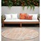 Homeroots 8' Round Peach and Ivory Round Abstract Washable Non Skid Indoor Outdoor Area Rug 559294 - alternate 1