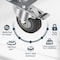 Powertec 3" Swivel Rubber Caster Wheels w/ Brake & 640 lbs Loads, Heavy Duty Plate Casters, Dual Locking, 4PK 17023-P4 - alternate 5