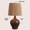 Jonathan Y Eben 23" Rustic Farmhouse Resin/Metal Gourd LED Table Lamp w/Paper Rope Shade, Dark Brown Wood Finish JYL9200B - alternate 5