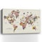 Homeroots 36" x 24" Fun Floral Map of the World Canvas Wall Art 399064 - alternate 5