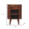 Homeroots 22" Chestnut Solid Wood Oval One Drawer Nightstand 651594 - alternate 11