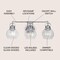 Jonathan Y Shirley 24" 3-Light Farmhouse Industrial Metal LED Vanity Light w/ Seeded Glass Globe Shades, Chrome JYL7405A - alternate 5