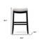 Homeroots 31" White and Black Fabric and Solid Wood Backless Bar Height Bar Chair 632493 - alternate 2