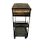 Homeroots Rolling Rustic Black And Natural Bar Cart 389227 - alternate 3