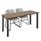 Regency Kee Training Table W/ 2 Zeng Chairs, 60 in W, 24 in L, Noble Oak MT6024NOBPBK44GY - alternate 1