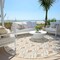 Homeroots 8' Salmon And Beige Round Geometric Washable Indoor Outdoor Area Rug 595765 - alternate 6