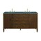 James Martin Vanities Myrrin 60'' D Vanity, Mid Century Walnut w/ Parisien Bleu Silestone Top w/FreePower Wireless Charger 485-V60D-WLT-FPBL - alternate 1