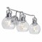 Jonathan Y Shirley 24" 3-Light Farmhouse Industrial Metal LED Vanity Light w/ Seeded Glass Globe Shades, Chrome JYL7405A - alternate 6