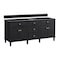 James Martin Vanities Lorelai 72in Double Vanity, Black Onyx w/ 3 CM Parisien Bleu Silestone Top 424-V72-BKO-FPBL - alternate 5