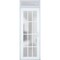 Vdomdoors Front Exterior Prehung FiberGlass Door Frosted Glass / Manux 8312 White Silk / Transom Window / Off MANUX8312EXD-WS-W36 x H80+14-LH - alternate 1