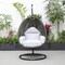 Leisuremod Charcoal Wicker Hanging Egg Swing Chair with Light Grey Cushions ESCCH-40LGR - alternate 4