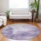 Homeroots 8' Plum And Purple Round Abstract Washable Indoor Outdoor Area Rug 616324 - alternate 2