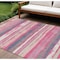 Homeroots 8' X 10' Pink Gray And Green Striped Washable Indoor Outdoor Area Rug 598917 - alternate 1