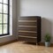 Homeroots 33" Drk Brown White Marble Manufactured Wood + Solid Wood Stainless Steel Five Drawer Chest 491550 - alternate 4