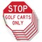 Signmission Stop Golf Carts Only, 4 inch X 4 inch, Vinyl Decal, 5PK OC-D-5PACK-4-287 - alternate 1