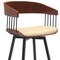 Homeroots 31" Cream and Black Faux Leather with Metal Swivel Bar Height Bar Chair 534456 - alternate 5