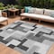 Homeroots 8' X 10' Silver Ivory And Charcoal Geometric Washable Indoor Outdoor Area Rug 613244 - alternate 1