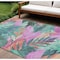 Homeroots 8' X 10' Teal Blue And Aqua Floral Washable Indoor Outdoor Area Rug 611135 - alternate 1