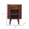 Homeroots 22" Brown Solid Wood Round One Drawer Nightstand 651862 - alternate 4