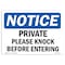 Signmission Private Please Knock Before Entering , 10 Inch X 7 Inch, Decal OS-NS-D-710-L-17824 - alternate 1