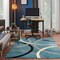World Rug Gallery Modern Wavy Circles Design Area Rug 6 ft 6 in x 6 ft 6 in Square Blue 377BLUE6SQ - alternate 1