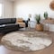 Homeroots 8' Brown And Beige Round Abstract Washable Indoor Outdoor Area Rug 599468 - alternate 3