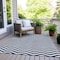 Homeroots 9' X 12' Navy Blue And Ivory Chevron Washable Indoor Outdoor Area Rug 595329 - alternate 6