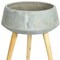 Homeroots Gray Cement And Wood 81 Ounce Round Distressed Pot Planter With Stand 517964 - alternate 4