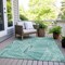 Homeroots 3' X 5' Teal Blue And Ivory Geometric Washable Indoor Outdoor Area Rug 594809 - alternate 4