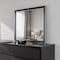 Homeroots 39" Black And Gray Wood Dresser Mount Framed Mirror 564628 - alternate 3