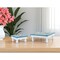 Homeroots Set of Two Blue And White Solid and Manufactured Wood Floral Square Riser Tray 634496 - alternate 1