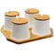 Elama Ceramic Spice, Jam and Salsa Jars with Bamboo Lids & Serving Spoons EL-379 - alternate 1