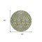 Homeroots 8' Artichoke Green And Gray Round Damask Washable Indoor Outdoor Area Rug 588132 - alternate 3