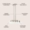 Jonathan Y Julian 33.5" 8-Light Farmhouse Bohemian Iron/Glass Linear LED Pendant, Nickel/Clear JYL7570B - alternate 6