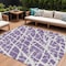 Homeroots 8' X 10' Purple and White Abstract Washable Non Skid Indoor Outdoor Area Rug 559313 - alternate 1