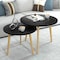 Homeroots Set Of Two 20" Wood Brown And Black Round Nested Tables 529145 - alternate 3