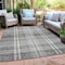 Homeroots 8' X 10' Gray Black And Ivory Plaid Washable Indoor Outdoor Area Rug 596342 - alternate 3